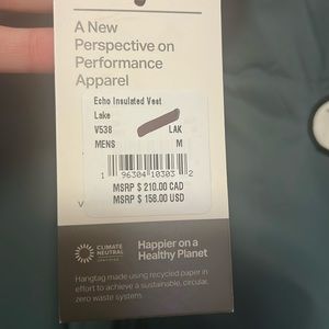 Echo insulated vest by Vuori